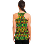 West African Kente Tribal Pattern Print Women's Racerback Tank Top