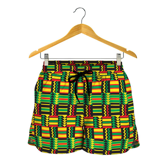 West African Kente Tribal Pattern Print Women's Shorts