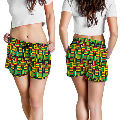West African Kente Tribal Pattern Print Women's Shorts