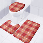 Western Tartan Pattern Print 3 Piece Bath Mat Set