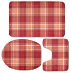 Western Tartan Pattern Print 3 Piece Bath Mat Set