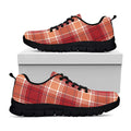 Western Tartan Pattern Print Black Running Shoes
