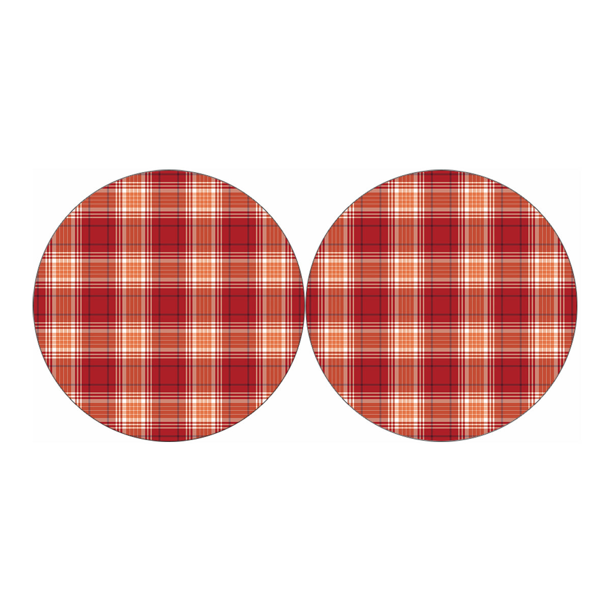 Western Tartan Pattern Print Car Coasters