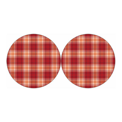 Western Tartan Pattern Print Car Coasters