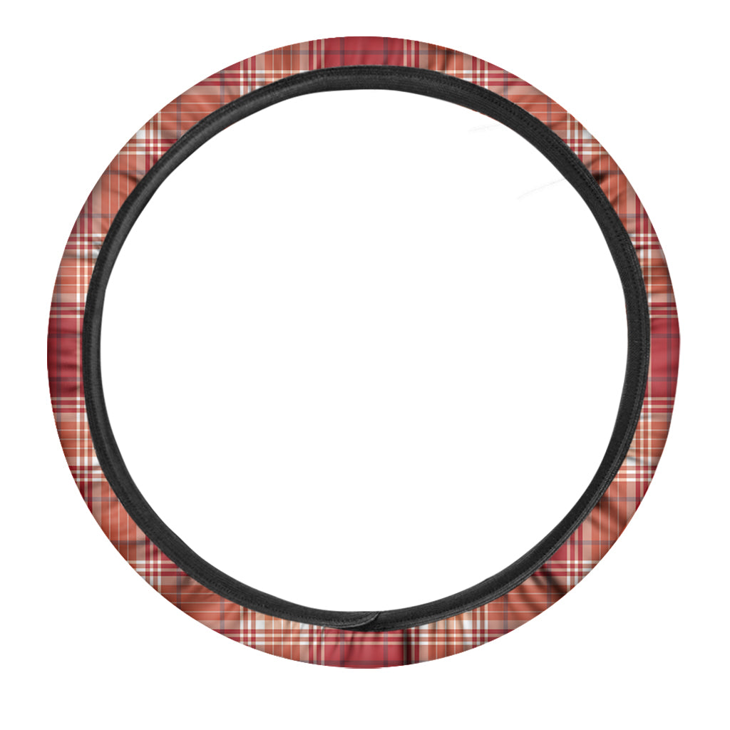 Western Tartan Pattern Print Car Steering Wheel Cover