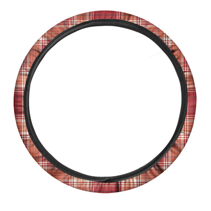 Western Tartan Pattern Print Car Steering Wheel Cover