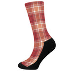 Western Tartan Pattern Print Crew Socks