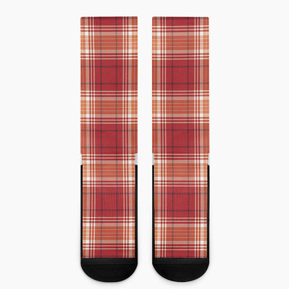 Western Tartan Pattern Print Crew Socks