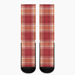 Western Tartan Pattern Print Crew Socks