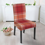 Western Tartan Pattern Print Dining Chair Slipcover