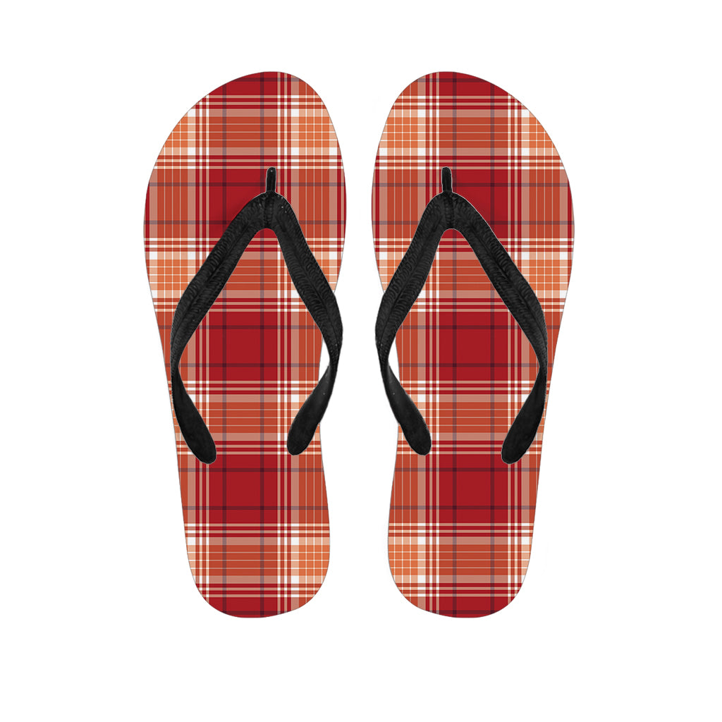Western Tartan Pattern Print Flip Flops