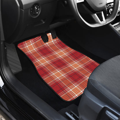 Western Tartan Pattern Print Front and Back Car Floor Mats