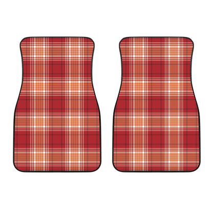 Western Tartan Pattern Print Front Car Floor Mats