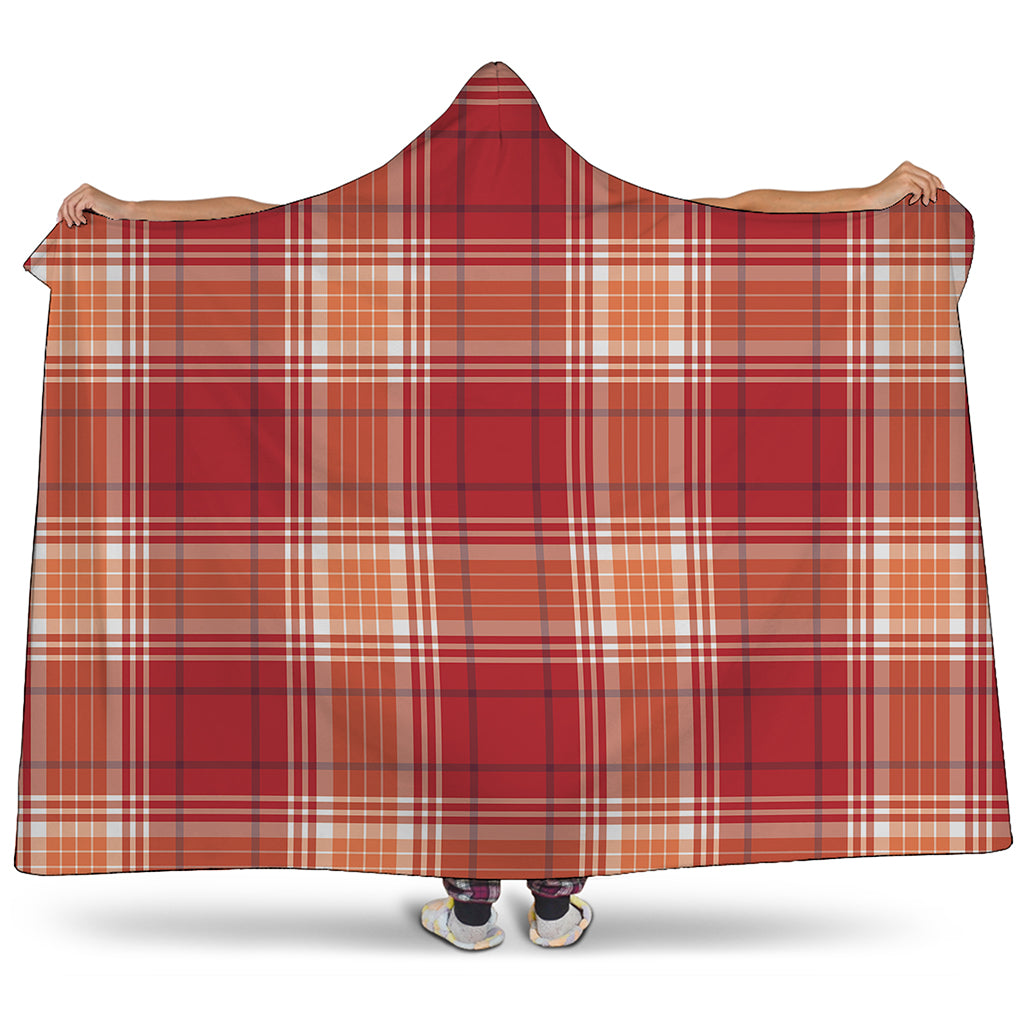 Western Tartan Pattern Print Hooded Blanket