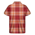 Western Tartan Pattern Print Men's Short Sleeve Shirt