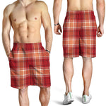 Western Tartan Pattern Print Men's Shorts