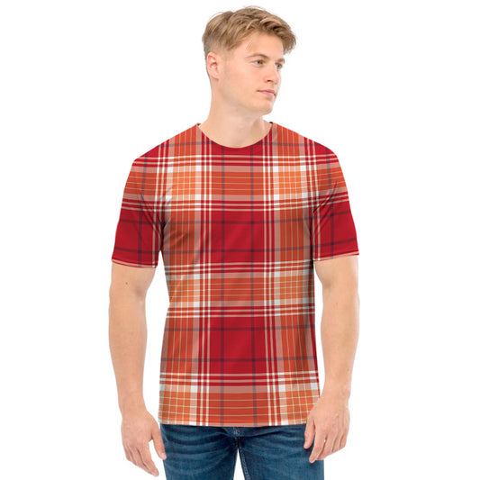 Western Tartan Pattern Print Men's T-Shirt