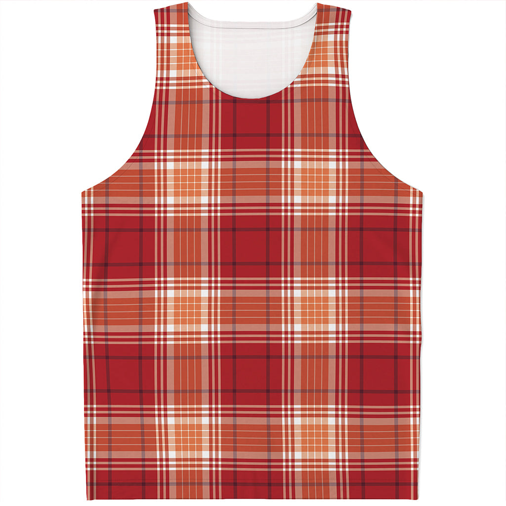 Western Tartan Pattern Print Men's Tank Top