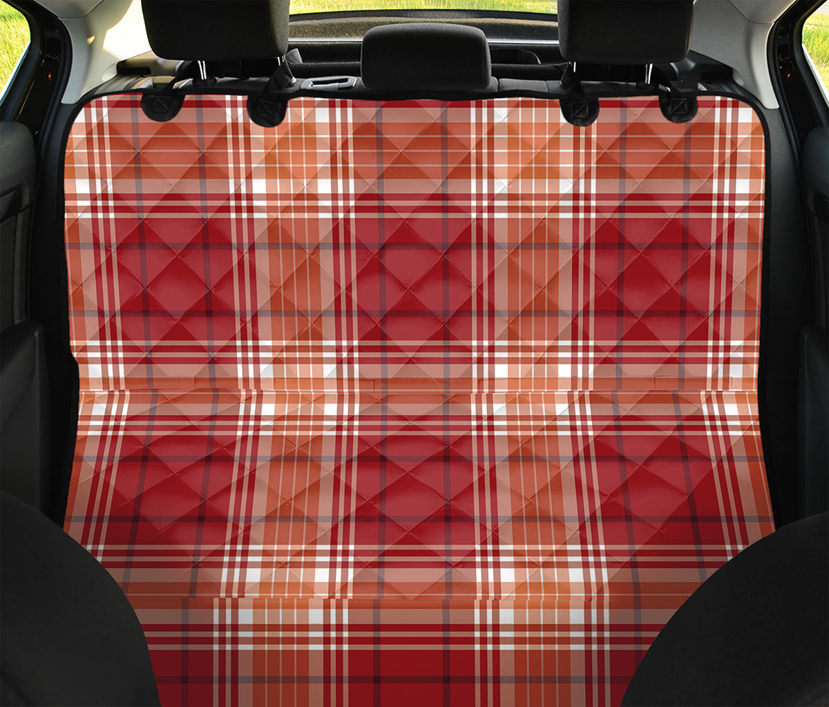 Western Tartan Pattern Print Pet Car Back Seat Cover