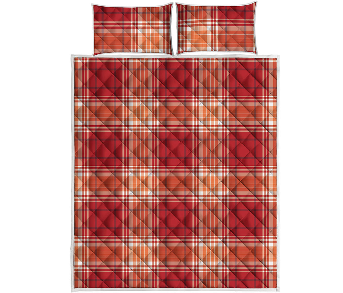 Western Tartan Pattern Print Quilt Bed Set