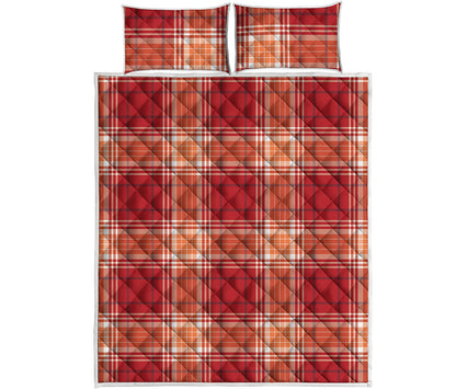 Western Tartan Pattern Print Quilt Bed Set