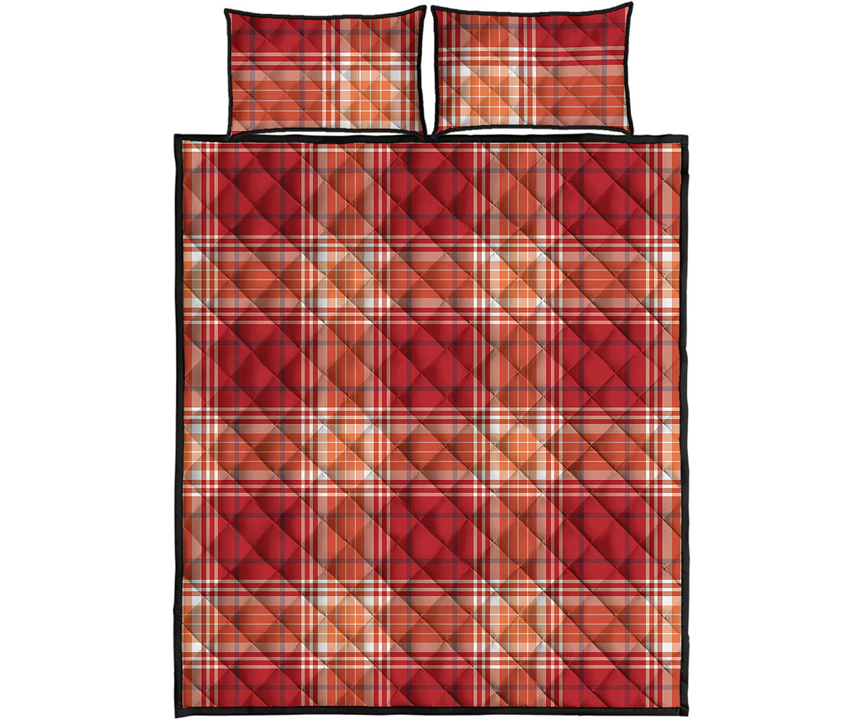 Western Tartan Pattern Print Quilt Bed Set