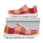 Western Tartan Pattern Print White Sneakers