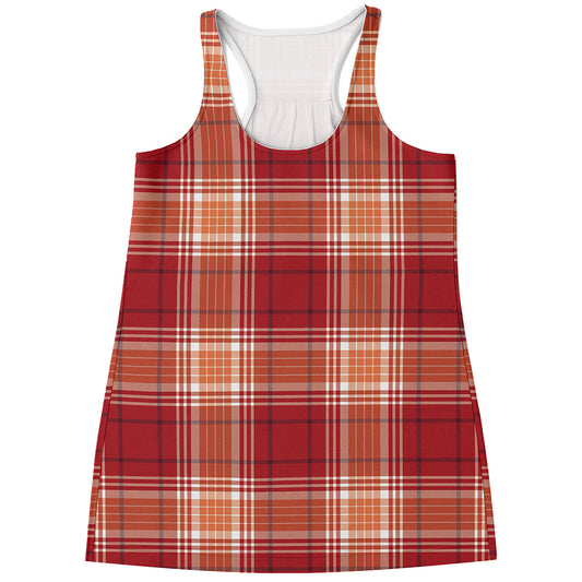 Western Tartan Pattern Print Women's Racerback Tank Top