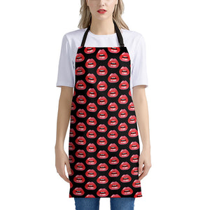 Wet Lips Pattern Print Apron