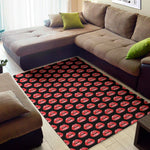 Wet Lips Pattern Print Area Rug