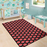 Wet Lips Pattern Print Area Rug