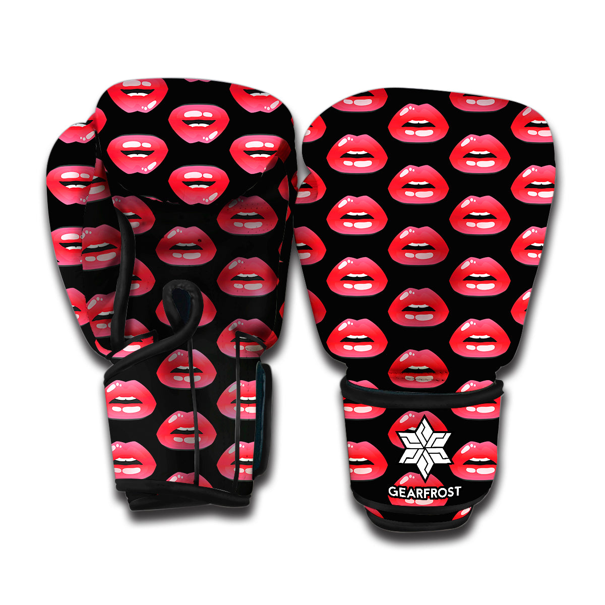 Wet Lips Pattern Print Boxing Gloves