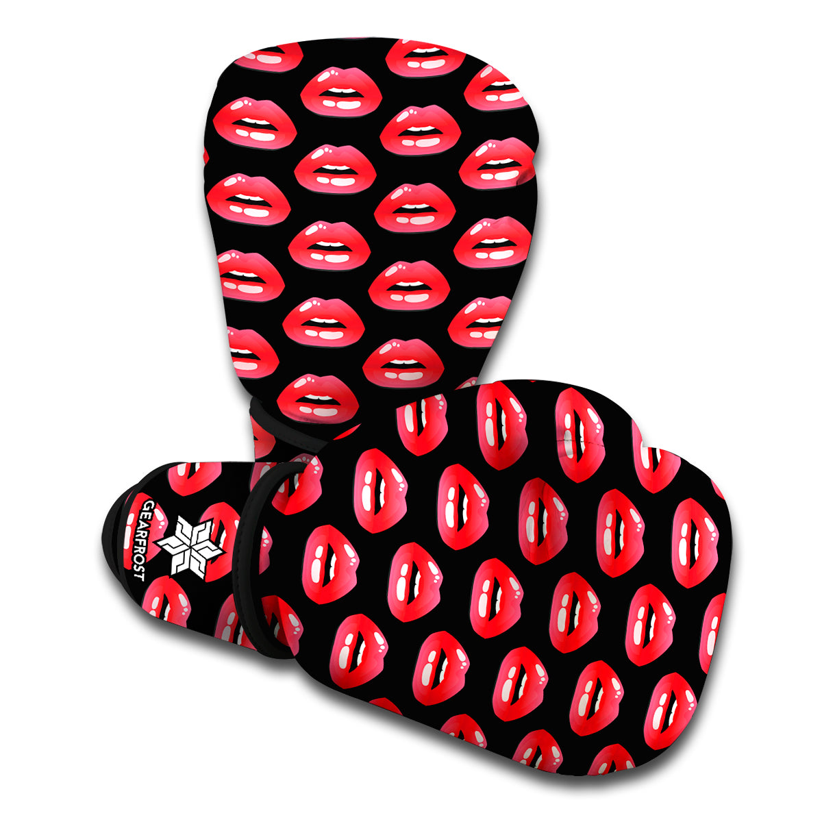 Wet Lips Pattern Print Boxing Gloves