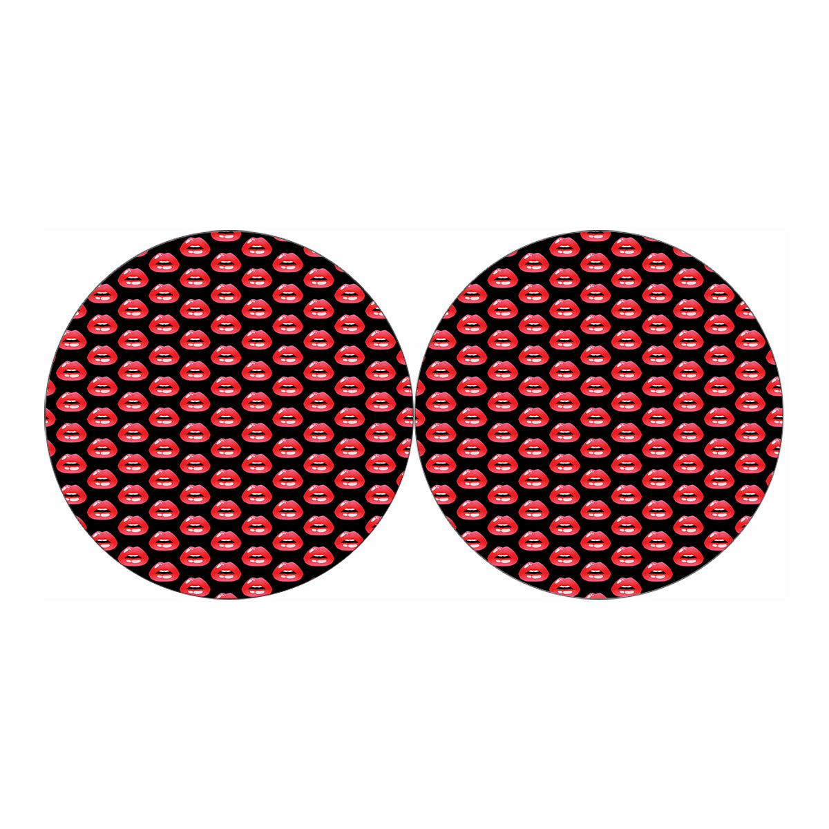Wet Lips Pattern Print Car Coasters