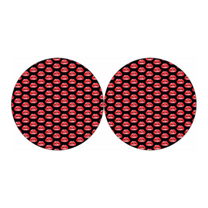 Wet Lips Pattern Print Car Coasters