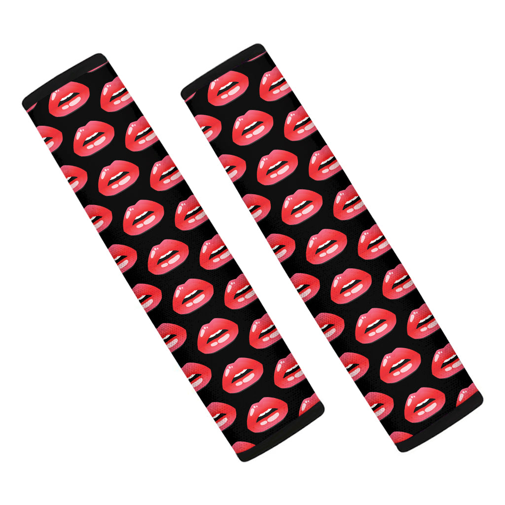 Wet Lips Pattern Print Car Seat Belt Covers