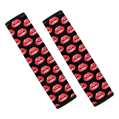 Wet Lips Pattern Print Car Seat Belt Covers