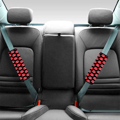 Wet Lips Pattern Print Car Seat Belt Covers