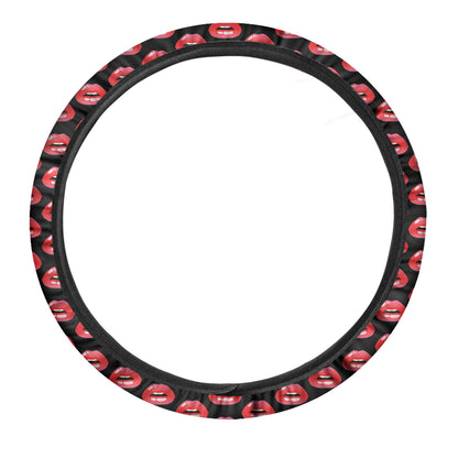 Wet Lips Pattern Print Car Steering Wheel Cover