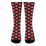 Wet Lips Pattern Print Crew Socks