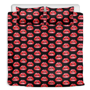 Wet Lips Pattern Print Duvet Cover Bedding Set