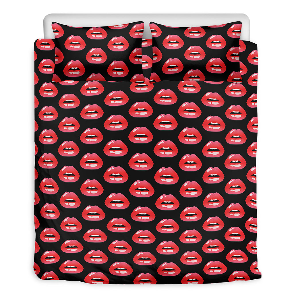 Wet Lips Pattern Print Duvet Cover Bedding Set