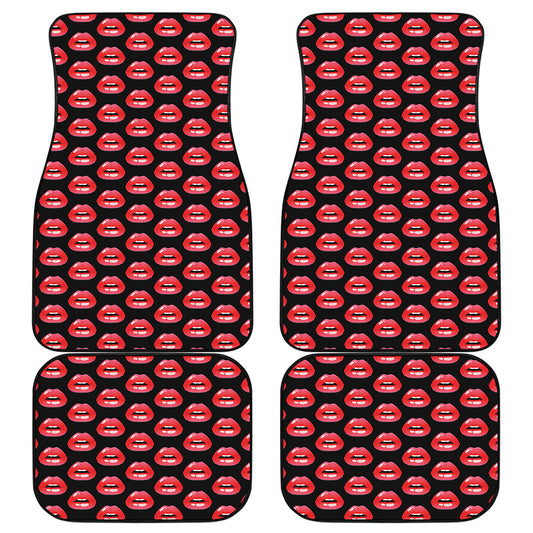 Wet Lips Pattern Print Front and Back Car Floor Mats