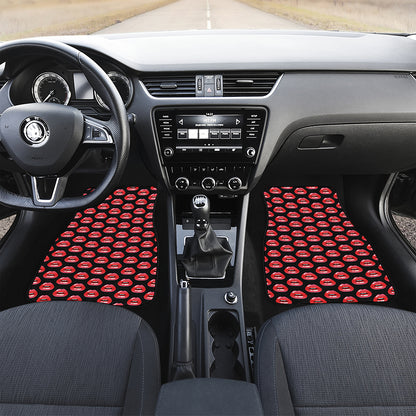 Wet Lips Pattern Print Front and Back Car Floor Mats