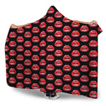 Wet Lips Pattern Print Hooded Blanket