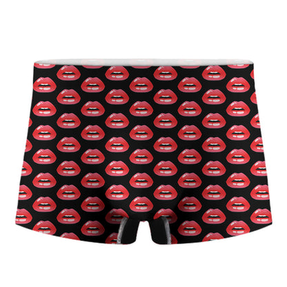 Wet Lips Pattern Print Men's Boxer Briefs