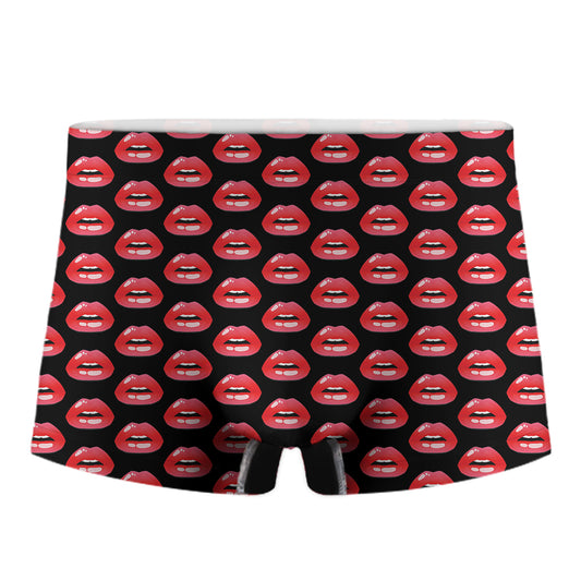 Wet Lips Pattern Print Men's Boxer Briefs