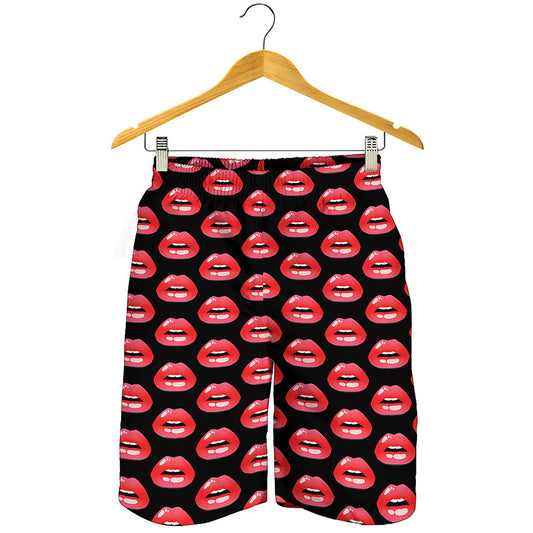 Wet Lips Pattern Print Men's Shorts