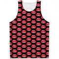 Wet Lips Pattern Print Men's Tank Top