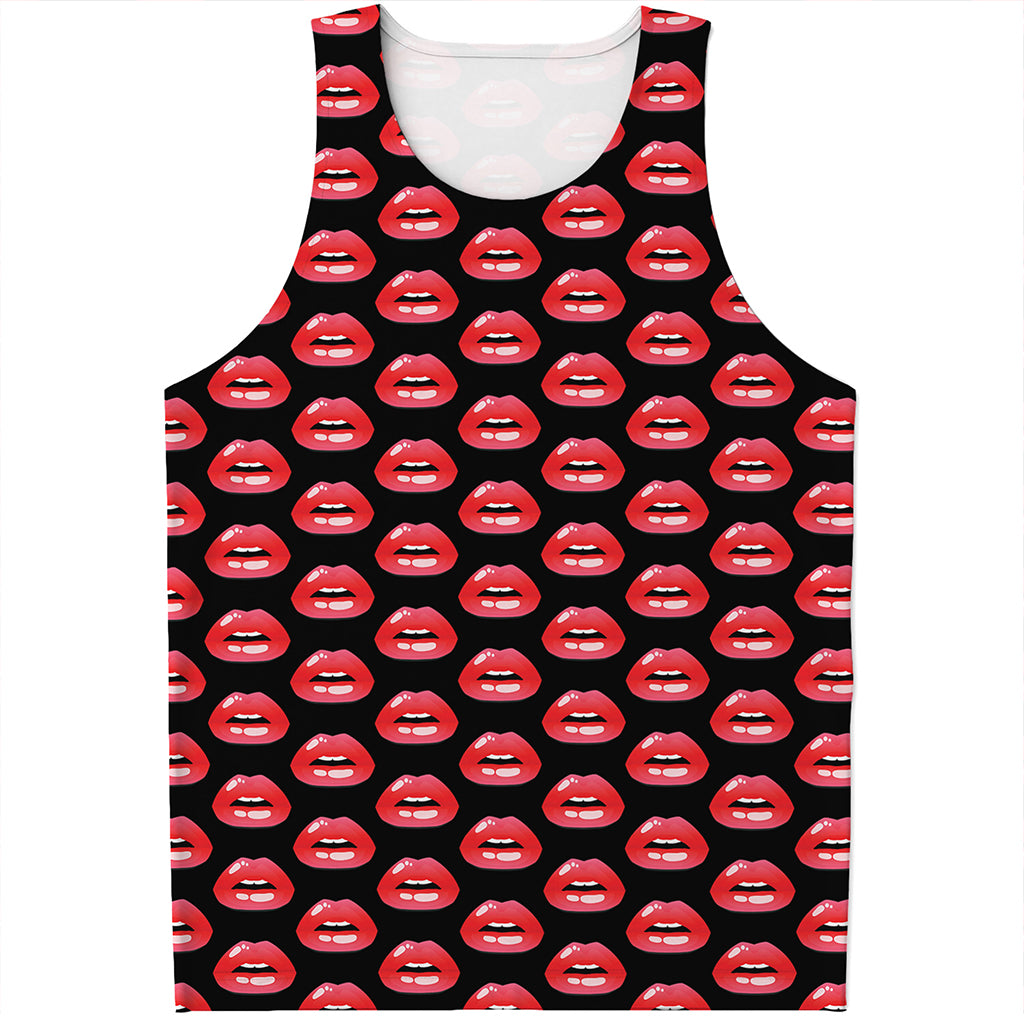 Wet Lips Pattern Print Men's Tank Top